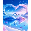 Love White Swan-Paint by Numbers Acrylic Painting 40*40CM