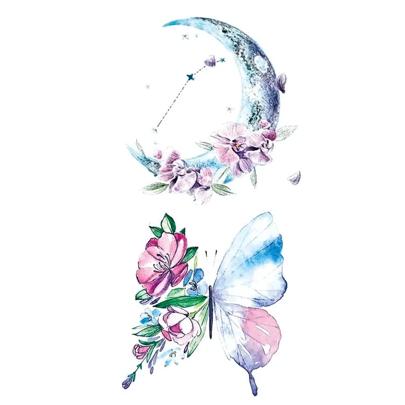 Waterproof Black Temporary Tattoo Stickers Men Women Rose Feather ankle Body Art Water Transfer Tattoos Arm Waist Finger Tatoo