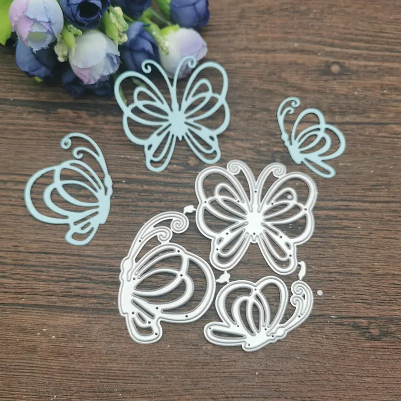 Three Butterfly lace card Metal Cutting Dies Stencils For DIY Scrapbooking Decorative Embossing Handcraft Die Cutting Template