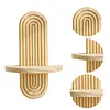 1/2Pcs Boho Shelves Wall Decor Mid Century Modern Decorative Floating Shelves 11.81 Inch with Ledge for Home Living Room