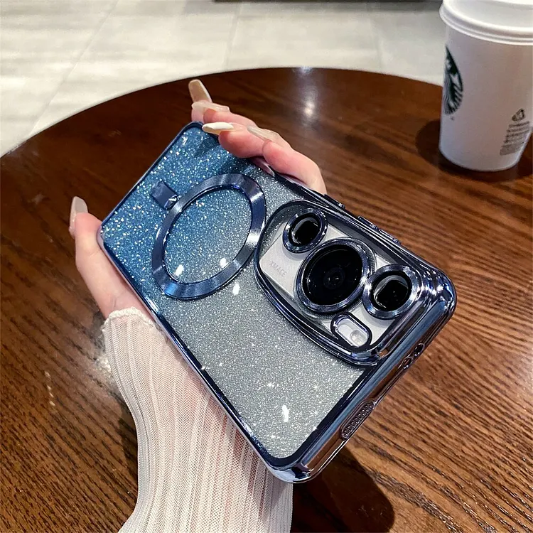 Plating Gradient Glitter For Magsafe Case For Huawei P60 Pro P40 P30 P50 Pro Mate 60 50 40 Soft Silicone Magnetic Wireless Cover