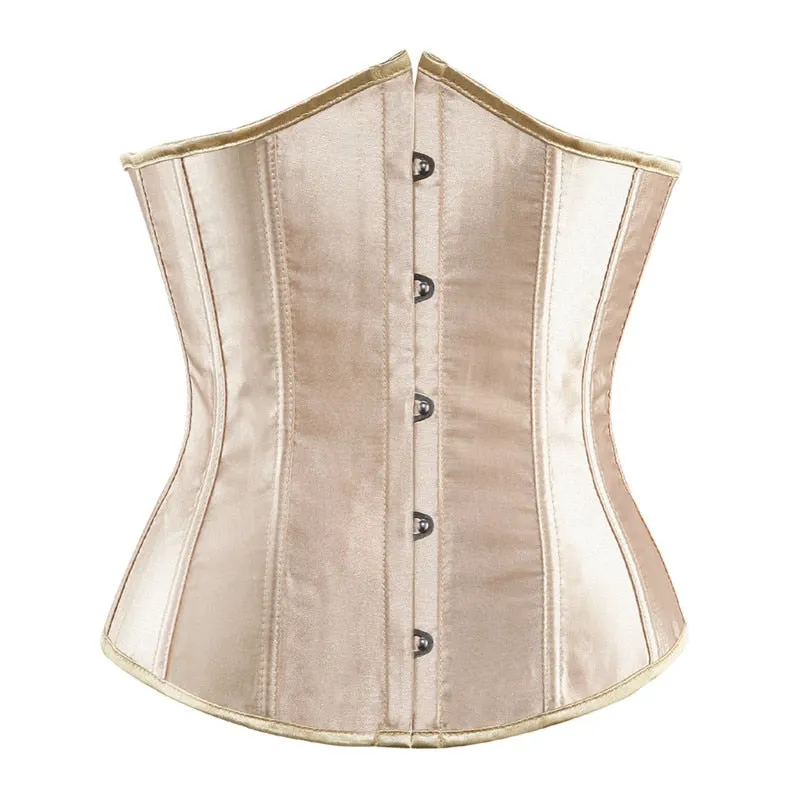 Corset Underbust for Women Top Sexy Waist Cincher Gothic Lingerie Vintage Shape Body Belt Plus Size Gorset Green Pink Red Black
