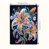 Lily Flower 5D DIY Diamond Art Painting Notebook Kit 50 Pages A5 Rhinestone Art Painting Notebook Kit for Adults Beginners Holiday Birthday Gift