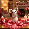 Felt Mouse Ornaments Cute Charming Handmade Valentine Felt Mice Figurines Valentines Day Gift Animal Decoration for Easter Gifts Wedding Party Supply