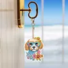 6pcs/set DIY Diamond Painting Special Shape Double Sided  Diamond Art Keyring Keychain Kit (Puppy)