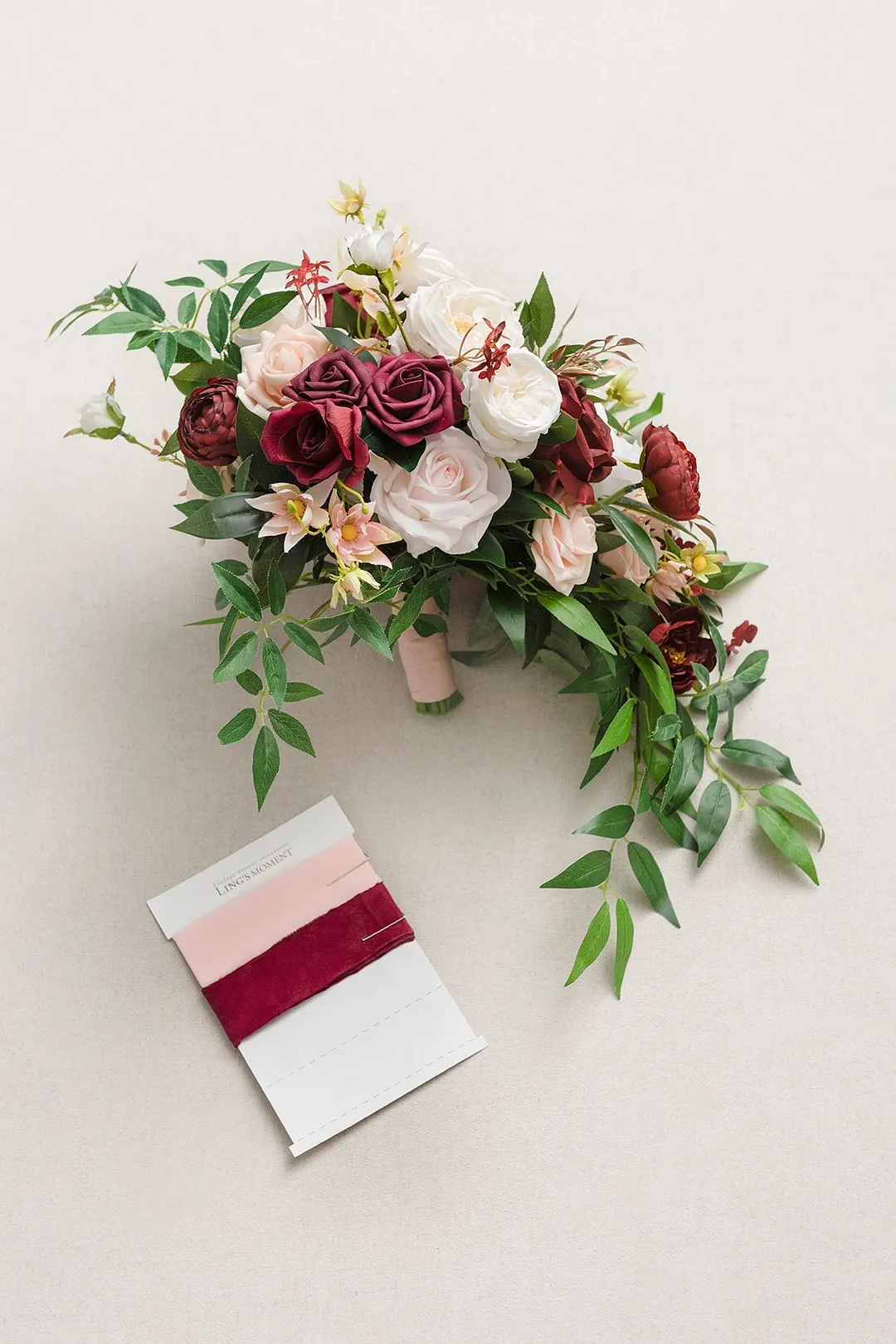 Large Cascade Bridal Bouquet in Romantic Marsala