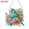 (US Local)DIY Diamond Art Pendant Diamond Painting Set Home Decor (Flower Parrot)