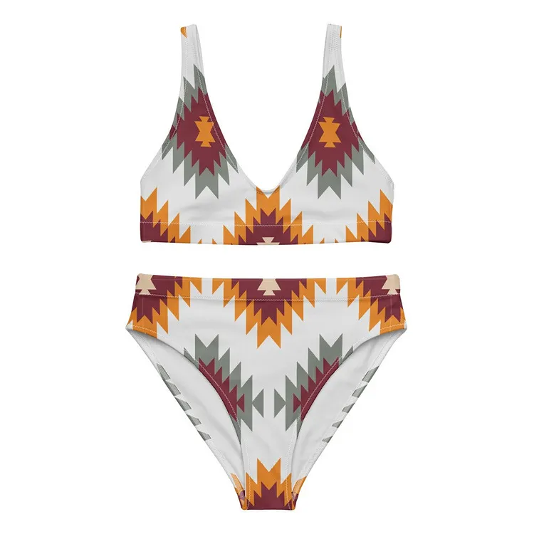 Aztec Print High-waisted Bikini