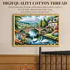 (US Local)Swan Hut-11CT Stamped Cross Stitch Kit(60x40cm)