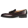 Handmade Mens Brown Leather Boat Loafers Dress Wedding Shoes