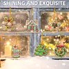(US Local)6pcs Xmas Cookies  DIY Diamond Painting Art Pendant Wall Door Decoration