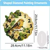 (US Local)Acrylic Special Shape Flower Bird Diamond Painting Art Clock Ornaments Kit