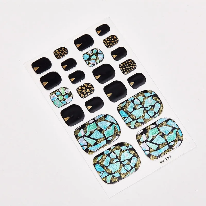 22 Tips/Sheet Shiny Nail Decoration Nail Adhesive Nail Accesoires Nail Art Decoration Nailart Sticker Adesivos Nail Tape