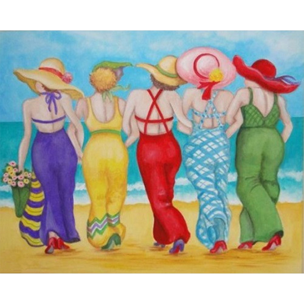 Girls On The Beach-Paint by Numbers-50x40cm