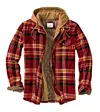 Men's Classic Flannel Retro Plaid Shirt Hooded Jacket Coat