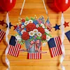 Independence Day Bouquet DIY Acrylic Diamond Painting Hanging Kit Special Shape Crystal Rhinestone Art Pendants Single Side Drill for Adults Gift Home Wall Or Window Decor