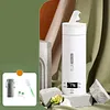 Electric Kettle 304 Stainless Steel LED Display Travel Vacuum Insulated Mug Lightweight Warmer Bottle 500ml for Camping Drivers Travel, with Buckle Lid 