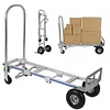 [US Local Warehouse] Convertible Hand Truck Alloy Fold Handcart Swivel Caster Tow Cart Cargo Trolley Convertible Hand Truck Dolly Cart With Wheels for Delivery Driver/Mover