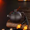 Windproof Pink Flame Blue And White Porcelain Handle Teapot Lighter Decompression Rotation