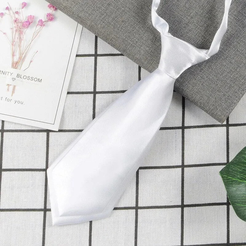 Necktie Polyester Men's Women's Shirts Student School Uniform Career Simple Double Layer Short Small Tie Classic Trendy Gifts