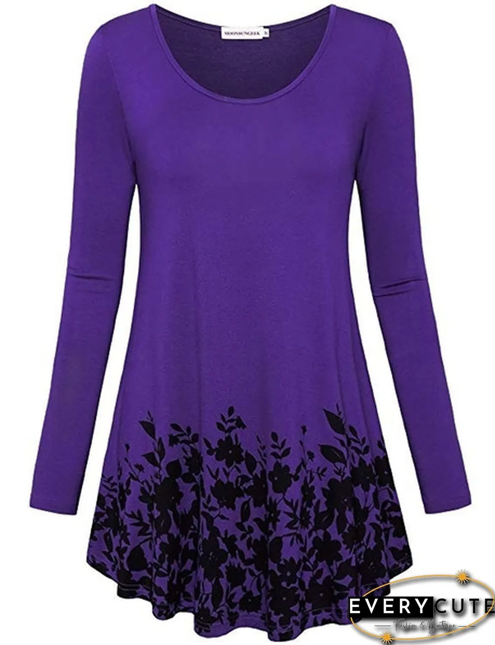 Women Autumn Fashion Floral Printed Tunics Women Basic Long Sleeve Casual Tops T-Shirt