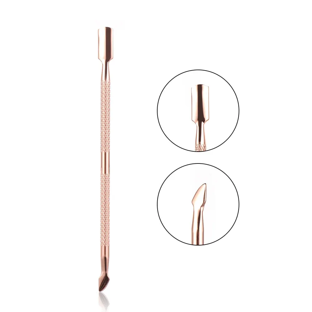 New Silver/Rose Gold Dual-ended Stainless Steel Nail UV Gel Polish Remover Stick Triangle Rod Cuticle Pusher Nail Art Tool