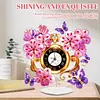 (US Local)Acrylic Special Shape Flower Butterfly Diamond Painting Clock Ornaments Kit