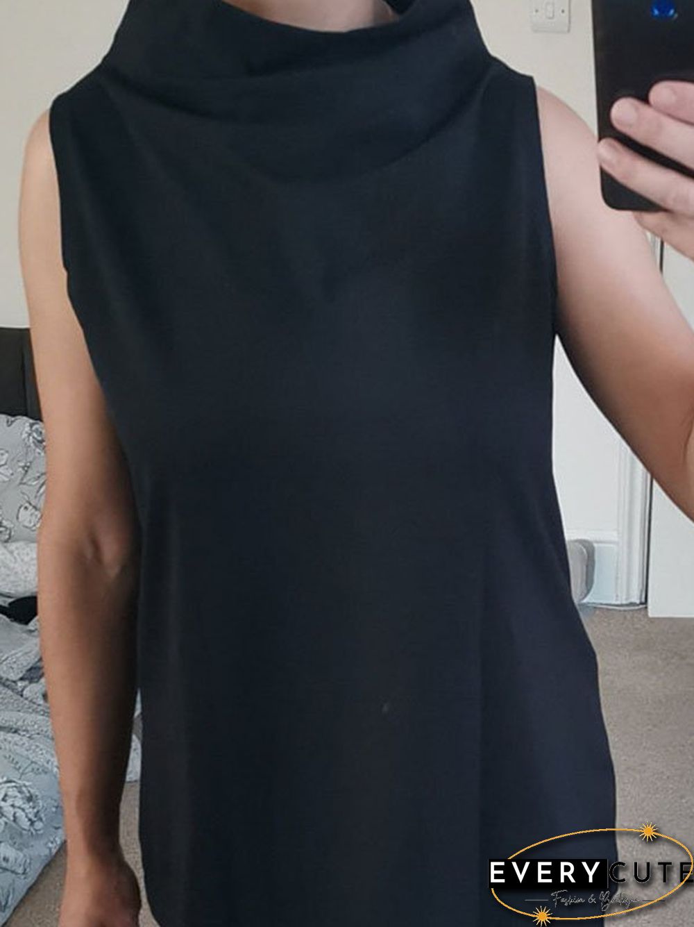 Solid Sleeveless Casual Shirts & Tops