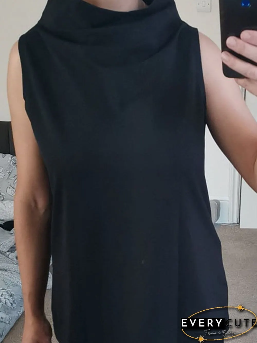 Solid Sleeveless Casual Shirts & Tops