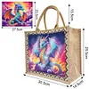 DIY Linen Waterproof Handbag Shopping Storage Bag Totes