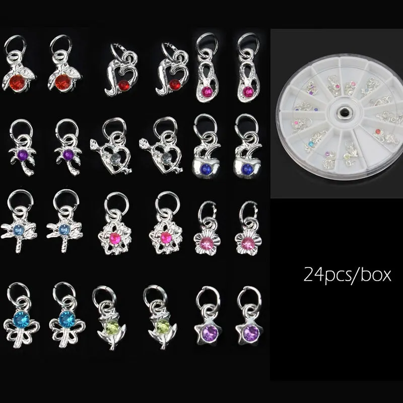 Nail Piercing Dangle Nails Rings Hoop Mix Metal Alloy Loops Drill Hole 3D Jewelry Kit Circles Acrylic Tips Aluminum Jump Ring-Nail Inspo