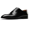 Handmade Black Mens Leather Oxford Dress Shoes
