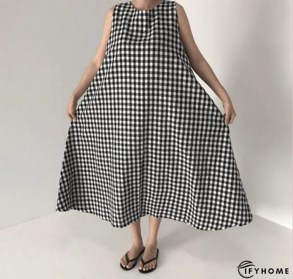 Black Casual Sleeveless Weaving Dress | IFYHOME