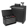 [US Local Warehouse] Large Detachable Toolbox with Double Door & Wheels Sliding Drawers Tool Chest Large Capacity Mechanic Tool Storage Box Metal Tool Cart for Garage Tool Room
