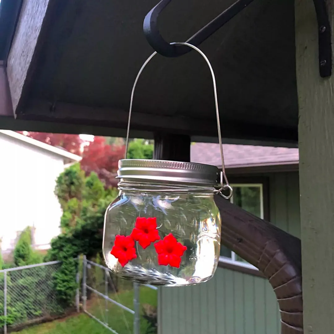 Mason Jar Hummingbird Feeder