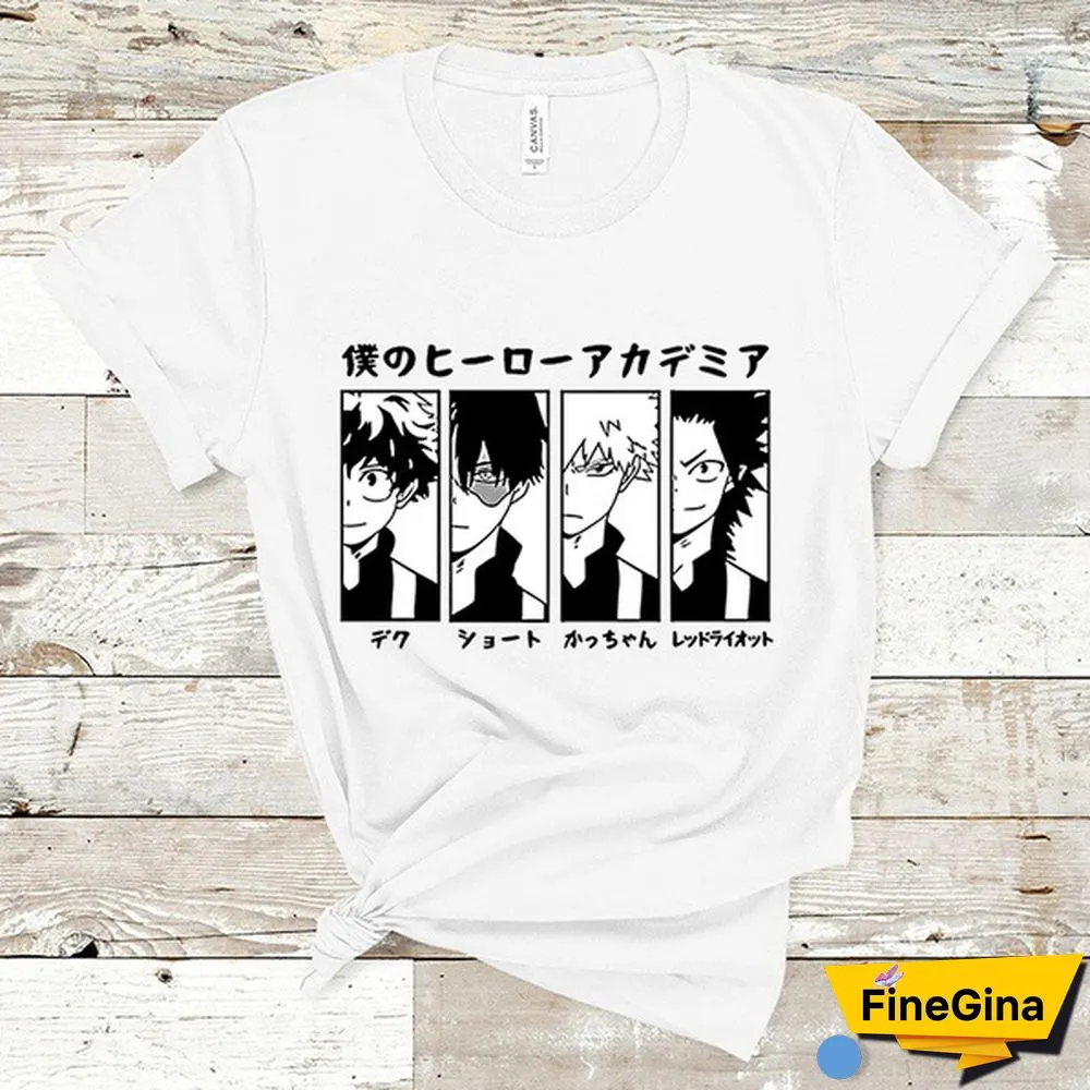 My Hero Academia Graphic Print T Shirt Men Women Casual Round Neck Short Sleeve Tee Tops