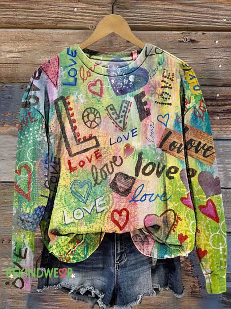 LOVE Sweashirt Multicolor / S