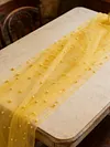 Pearl Gauze Table Runner 120 Inch 10 FT Tulle Shabby Chic Semi Sheer Cheese Cloth Fabric Runner for Wedding Party Baby Shower Birthday