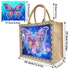 Papillon Sac Shopping En Lin Avec 2 Toiles Diamant Painting Interchangeables