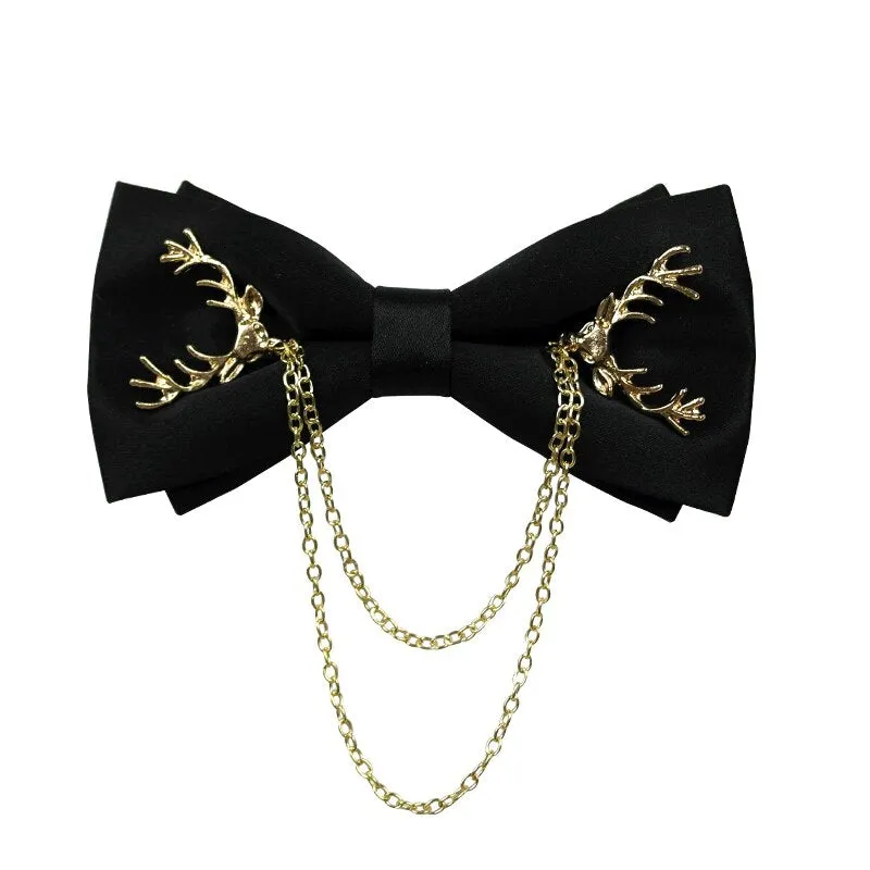 Upscale White Shirt Tassel Chain Rhinestone Bow Tie Bowtie Wedding Best Man Bowknot Red Luxury Tie Formal Dress Gifts for Men