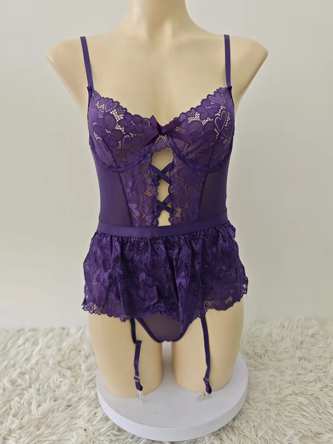 Churchf Sex Lingerie Sexy Body Lace Splicing Back Perspective Lingerie Conjoined