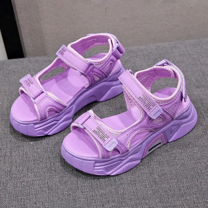 Fujin 6cm Women Sandals Cute Comfy Shoes Comfortable Ladies 2021 Slides Stylish Shoes Women Summer open toe Platform Sandals