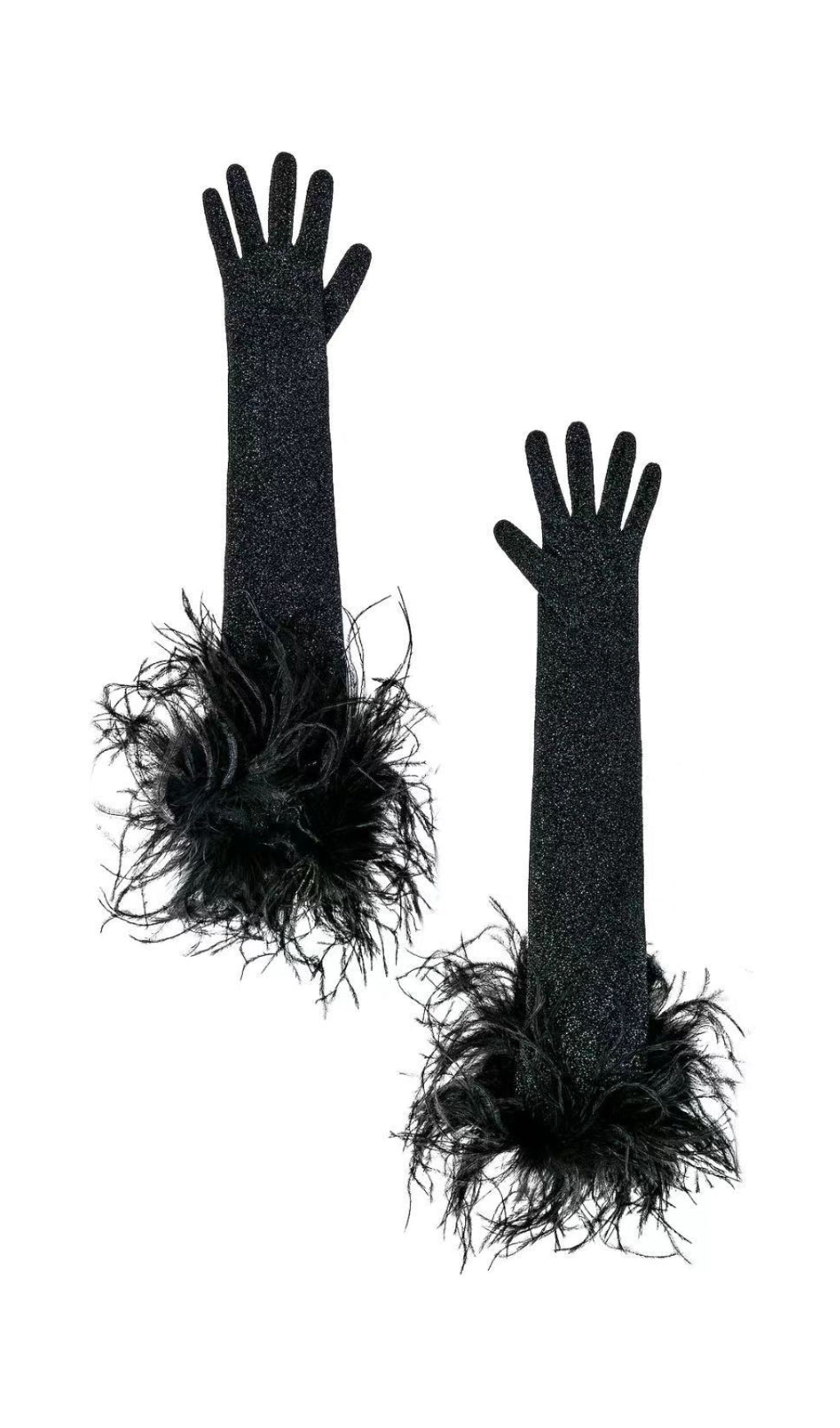 Black Feather Gloves Flowering Girl