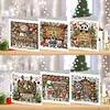 (US Local)6PCS DIY Diamond Art Christmas Greeting Cards Xmas Design Diamond Art Cards