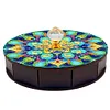 Mandala Diamond Painting Storage Box Wooden Round Jewelry Case with Lid Kits