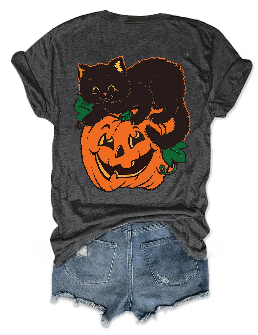 Pumpkin and Black Cats T-shirt