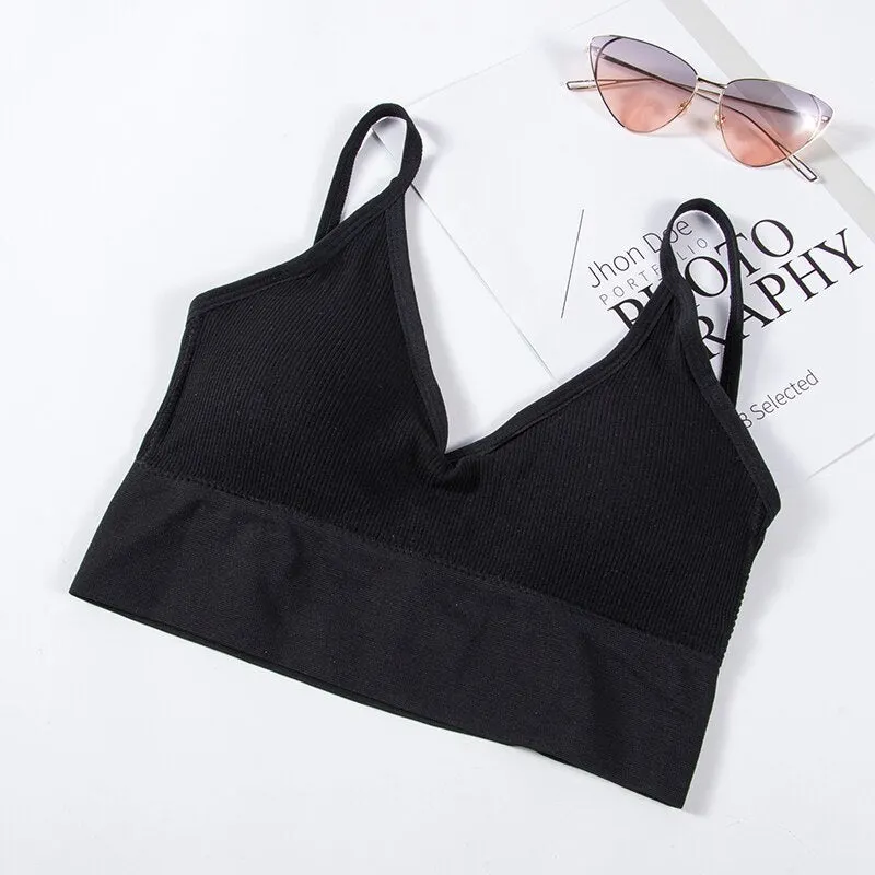 Open Back Tank Top Brassiere Comfortable Seamless Bra For Women Wirefree Underwear Soft Sexy Bralette Backless Bras