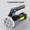 USB Charging IPX 4 LED Camping Waterproof Flashlight Search Light 4 Light Modes