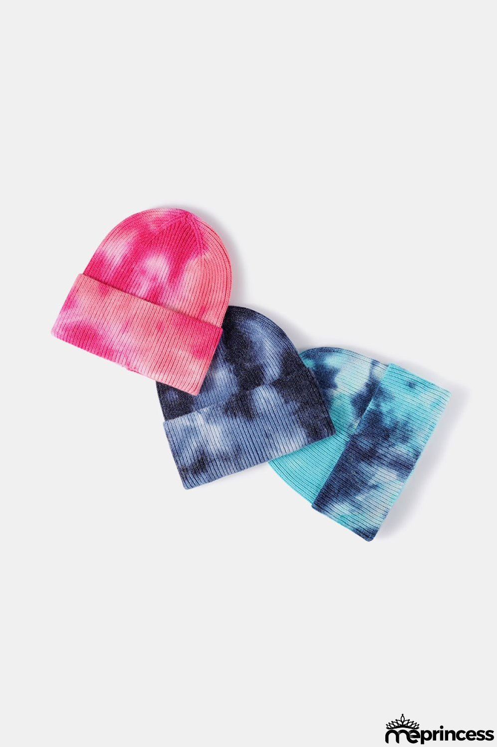 Tie-Dye Cuffed Rib-Knit Beanie Hat