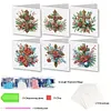 6Pcs Fleur Rouge Croix-5D Bricolage Artisanat